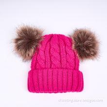 Warm knitted beanie hat for outdoor use